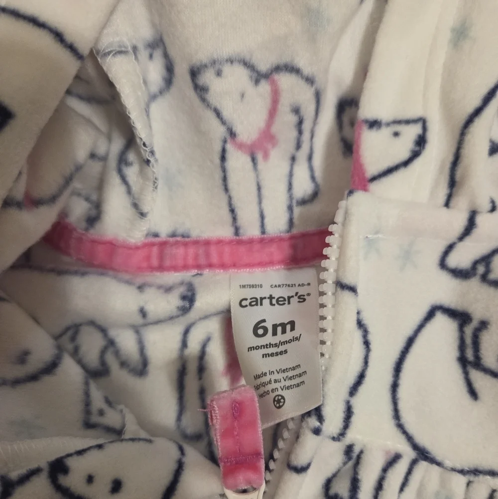 Carter's Baby Girl NWT Polar Bear Pajama Set 3M-18M White and Pink